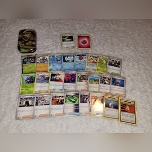 Pokémon Card Lot 26 Cards – Vintage + Japanese + Trainers – Mixed Set w/ Tin